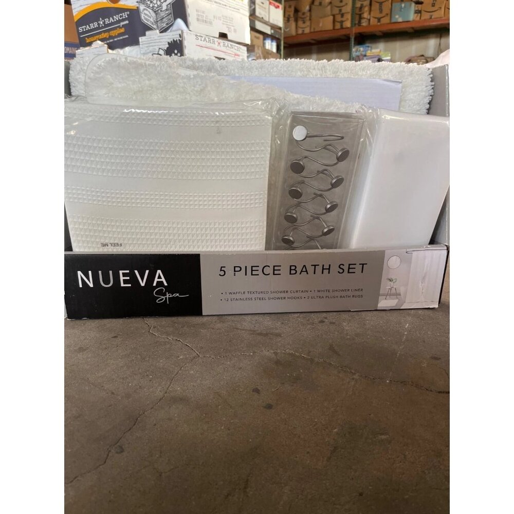 Nueva Spa 5 piece bath set, White,  NWT